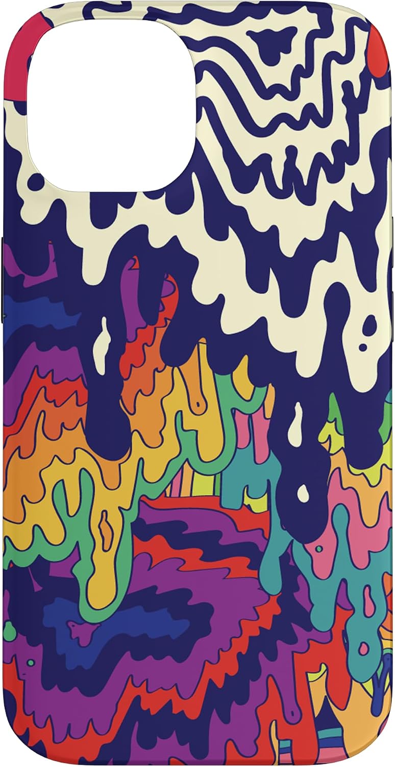 Trippy Paint Drip Doodle Blue Red Purple Rainbow AEQ068 Case for iPhone 14