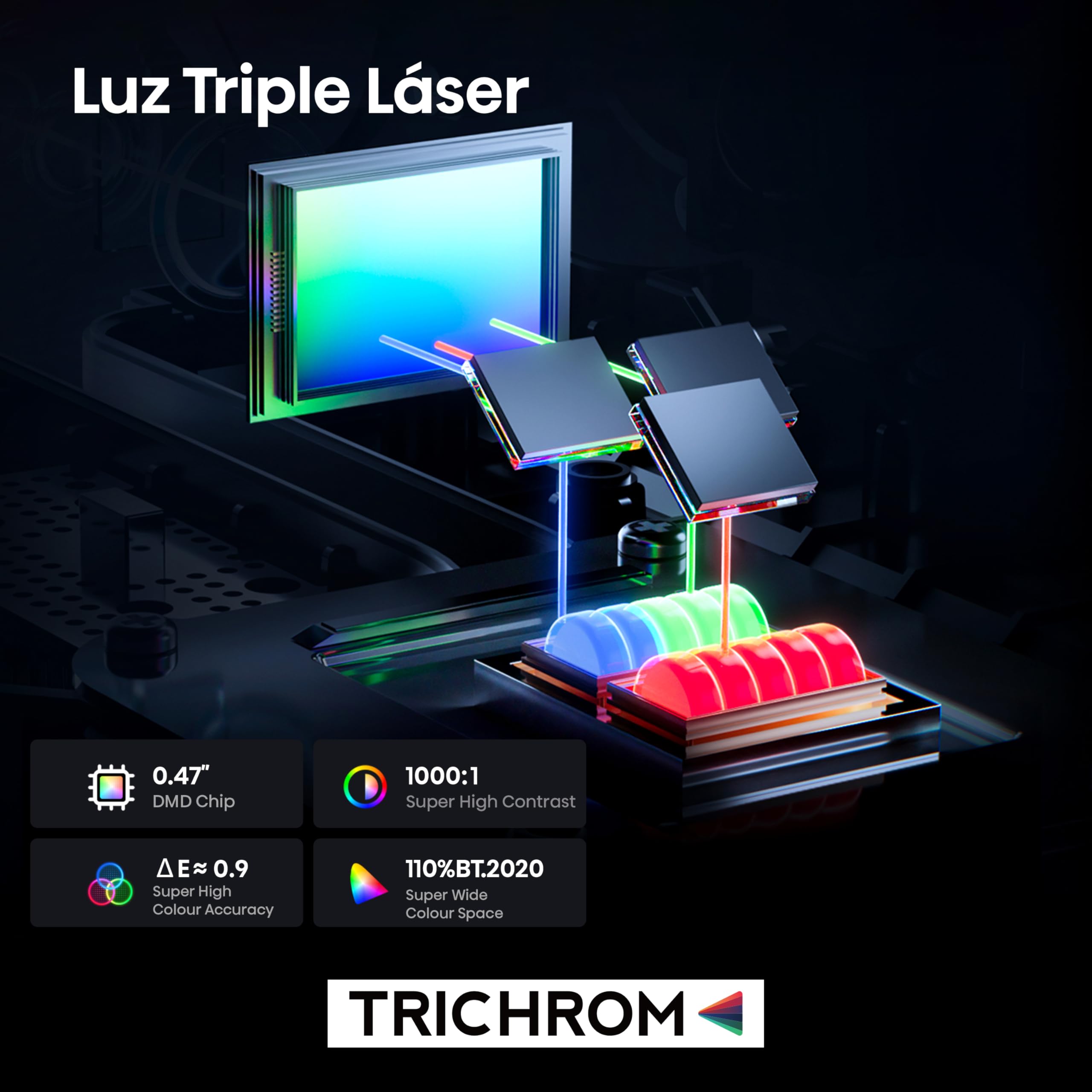 Hisense M2SE Pro - Mini Proyector Laser Trichroma UHD 4K Smart TV, 65 a 200 Pulgadas, 1150 Lumen, Dolby Vision, Audio 2x10W, Zoom Óptico, Autoenfoque, Protección Ocular, Auto-Corrección Trapezoidal