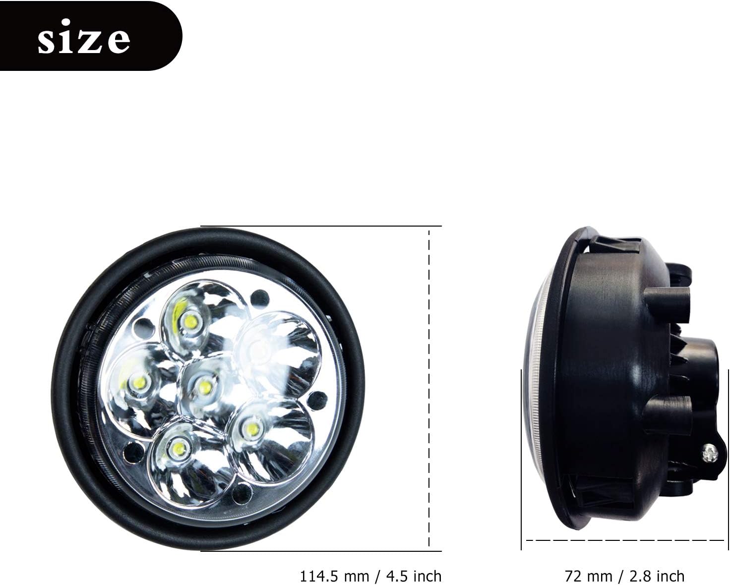 Freightliner Columbia Fog Light, 18 Watts LED Sealed Fog Light