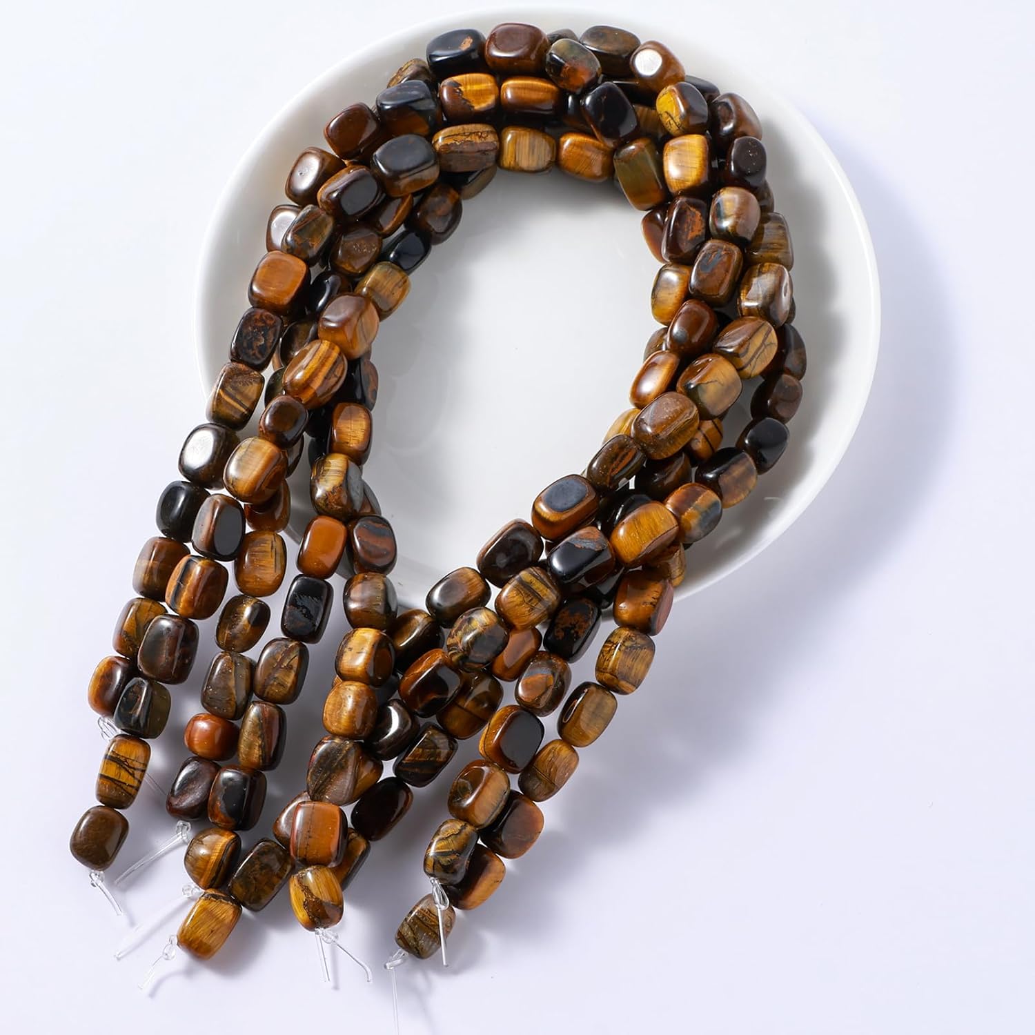 Natural Large Yellow Tiger Eye Cube Stone Beads 8x11mm 38cm/str Loose Semi Gemstone Stone Square Beads for Making Bracelets Necklace - Image 5