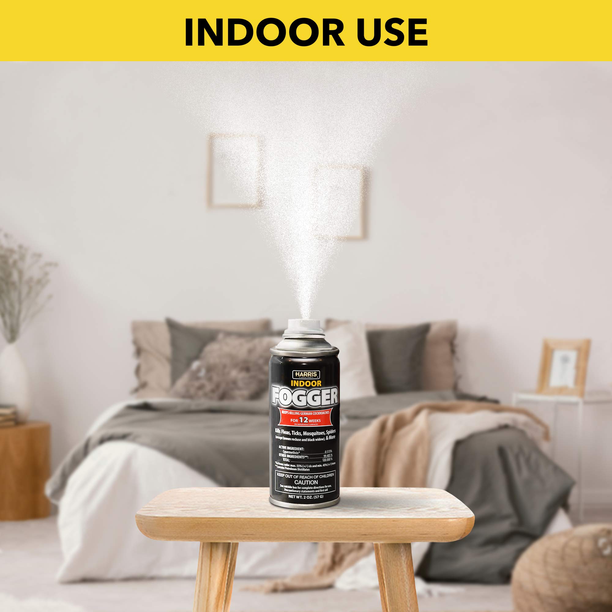 HARRIS 12 Week Indoor Insect Fogger, 3 Pack, for Roaches, Fleas, Ticks