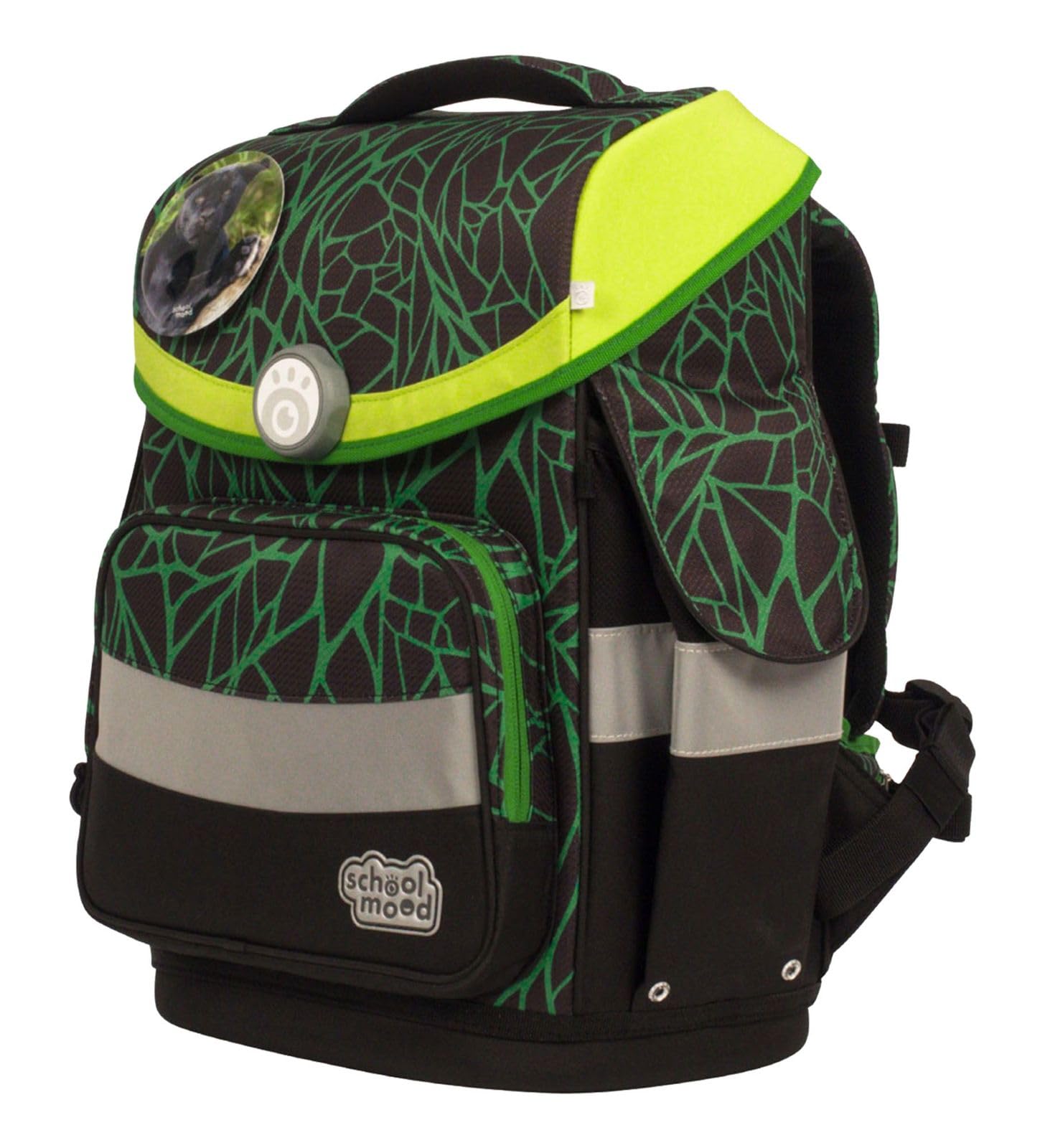 SCHOOL-MOOD - Schulranzen Set Panther, 7-teilig - Timeless Air+ - ergonomischer Schulranzen Jungen & Mädchen - Schultasche für Kinder in der 1. bis 4. Klasse - Linus (Panther), (3822)