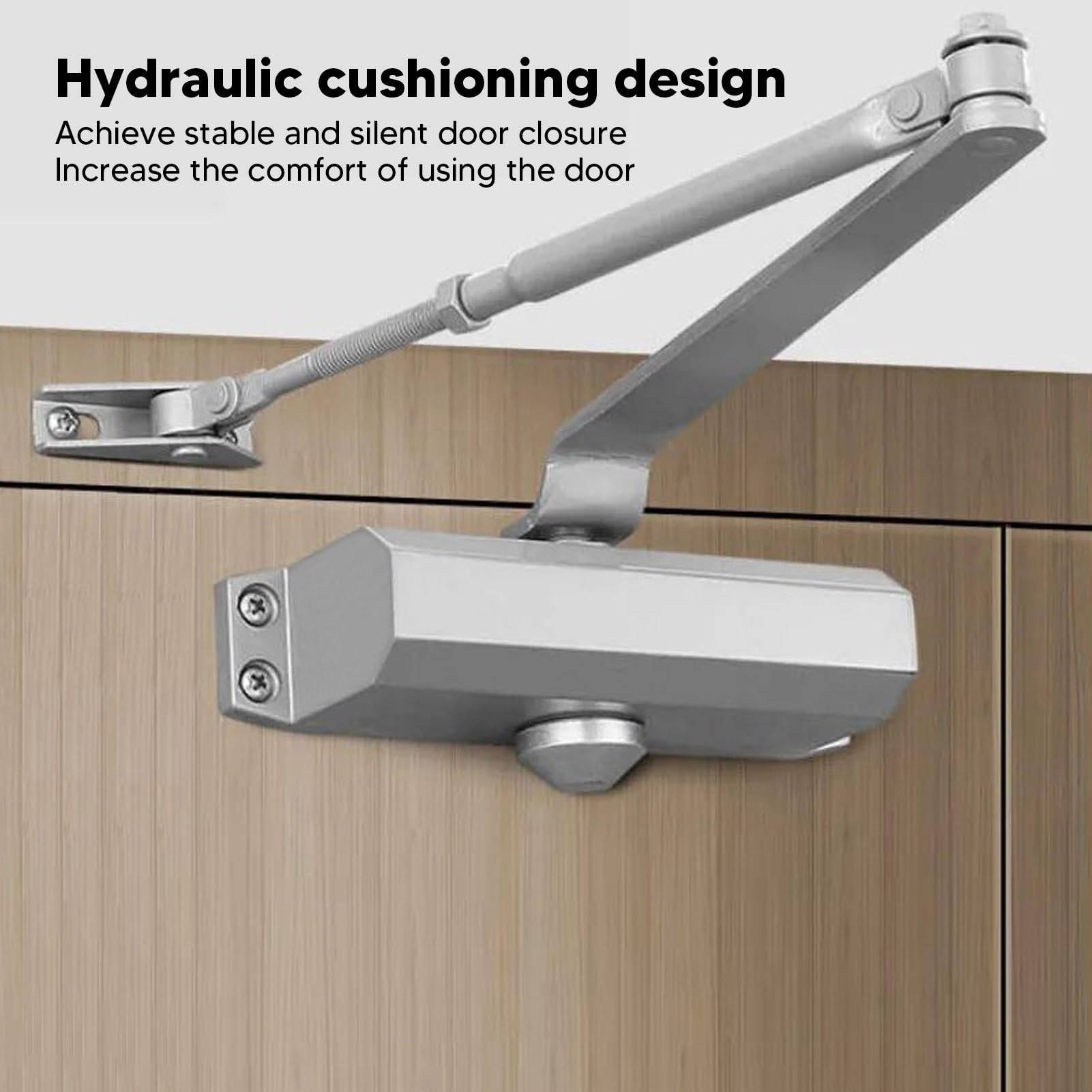 FTVOGUE Ferme-porte Automatique, Construction en Acier Inoxydable, Charge Réglable de 55 à 99 Lb, Idéal pour les Portes Lourdes