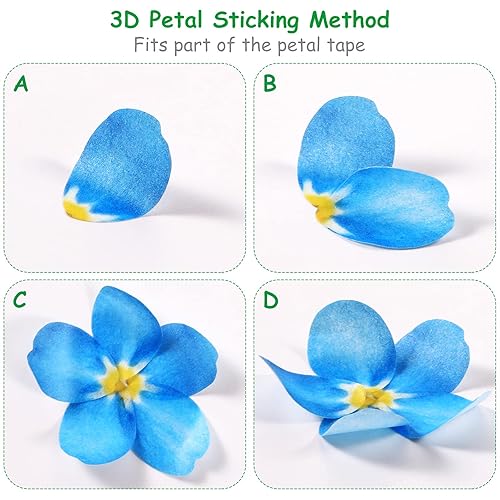 Miniatura 7 de 6 rollos de cinta washi de flores, calcomanías de pétalos de mariposa, calcomanías temáticas de flores, calcomanías de pétalos para álbumes de