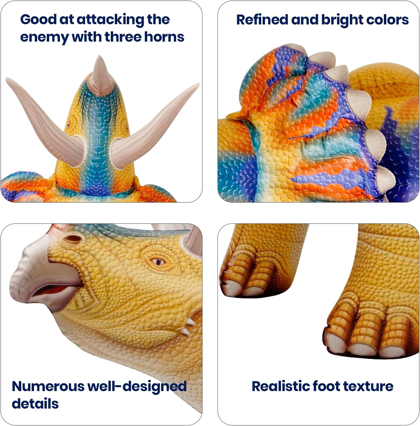 HOHQB 3 pack Inflatable Dinosaur Jurassic Birthday Party Supplies Giant Blow up Dinosaur Birthday Decorations Balloons for Kids (Triceratops Brachiosaurus Ceratosaurus)