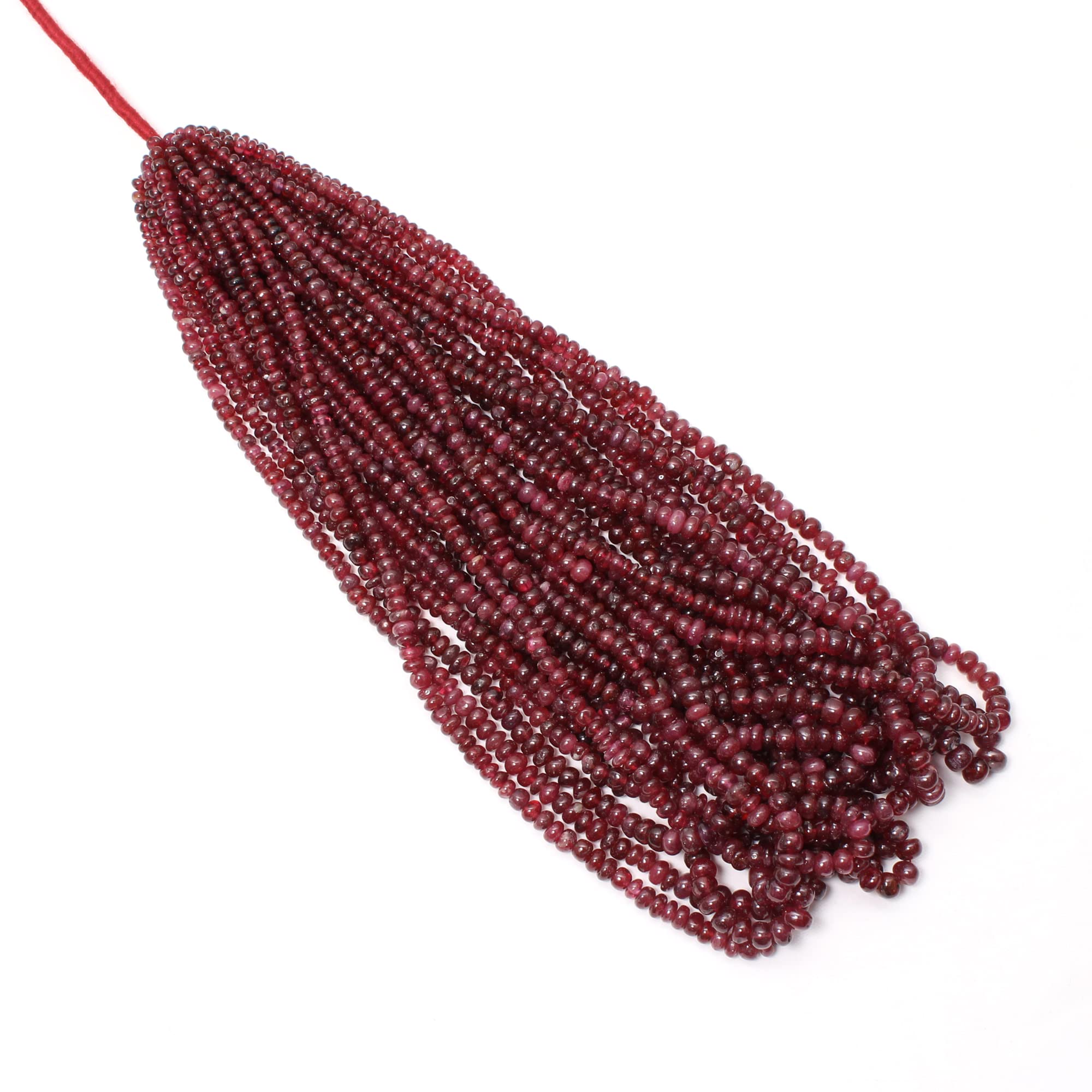 Rubinowe koraliki do robienia biżuterii, naturalny rubinowy sznur koralików, 3,5-5 mm luźny rubinowy sznurek, sznurek 40 cm