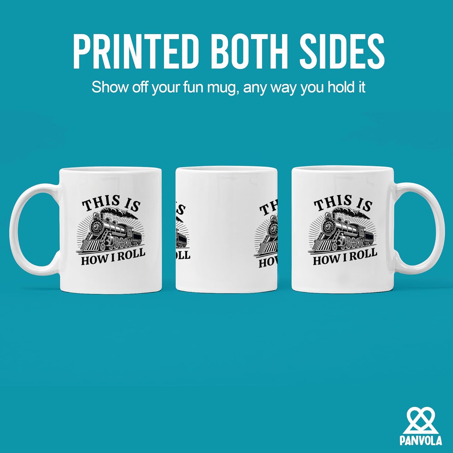 Panvola This Is How I Roll Train Lovers Gifts For Dad Mom Husband Brother Sister Wife Friend Coworker Ceramic Mug 11 oz White - Image 3