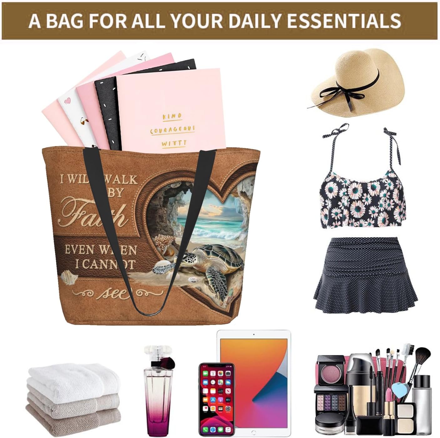 Bible Tote Bags for Women Christian Tote Bag Church Shoulder Bag Inspirational Bags With Zipper Bible Verse Gifts - Image 7