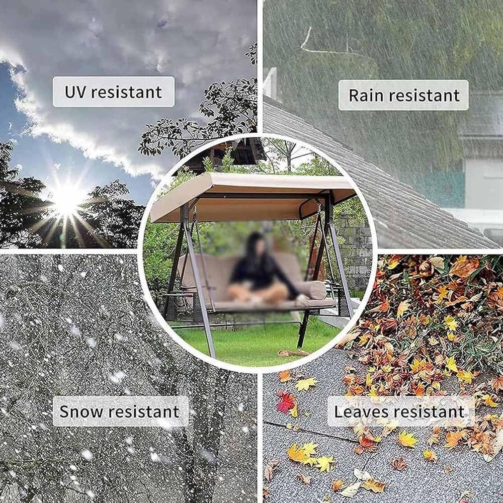 Toit De Rechange pour Balancelle Jardin 191x120cm 213x122cm Housse De Balançoire Extérieur Toit De Remplacement De L'Auvent De Balançoire(Red,77x49x9in(195x125x20cm))