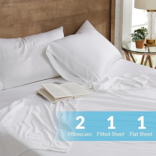 Miniatura 8 de Sábanas y fundas de almohada Coldest  100% bambú con bolsillos profundos de bambú, sábanas de lujo extra suaves y transpirables, resistentes a la