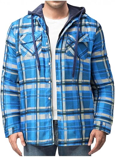 Flannel Jackets for Men Winter Plaid 