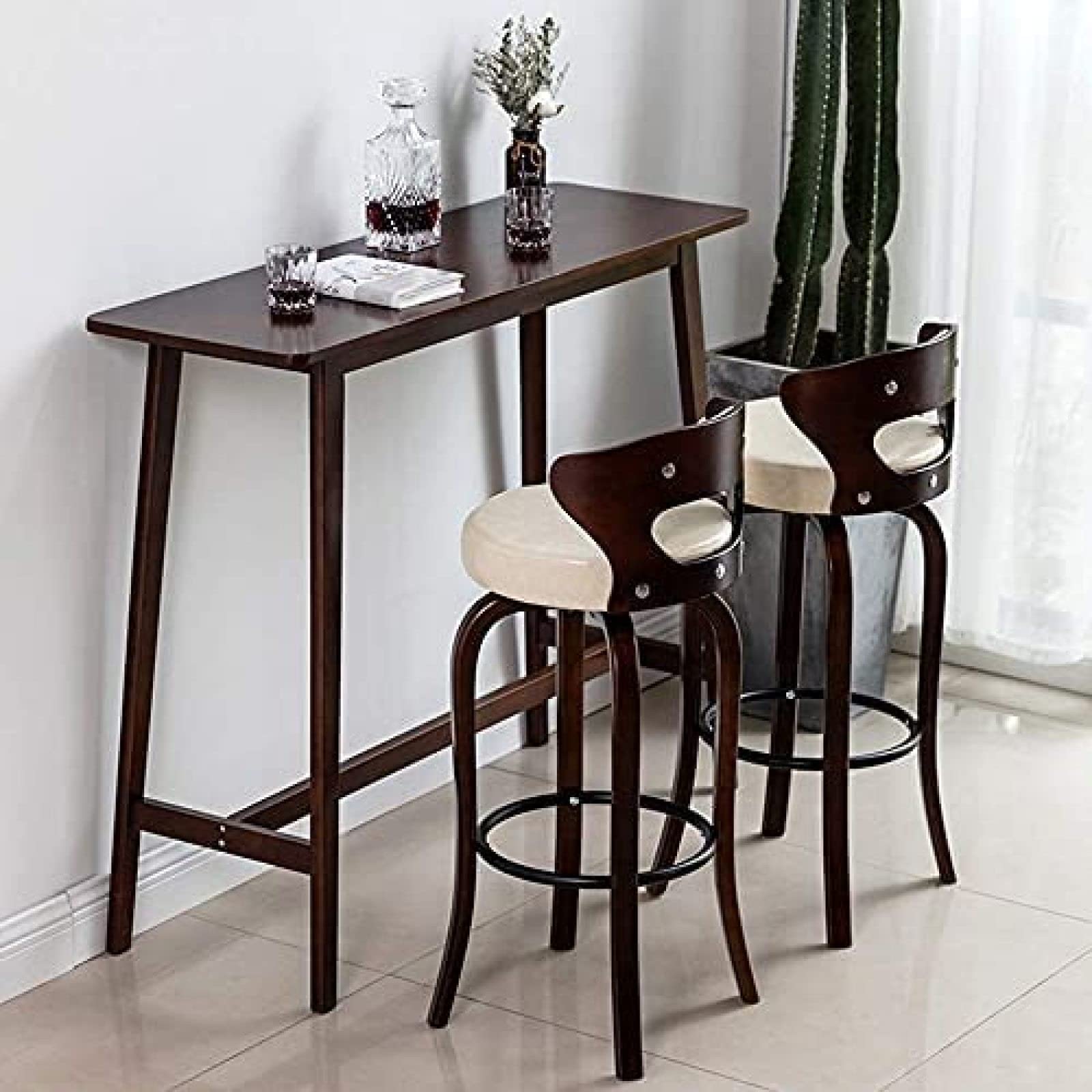 Amazon.co.jp: 背もたれ付きのビンテージバーの高さのスツール レザー