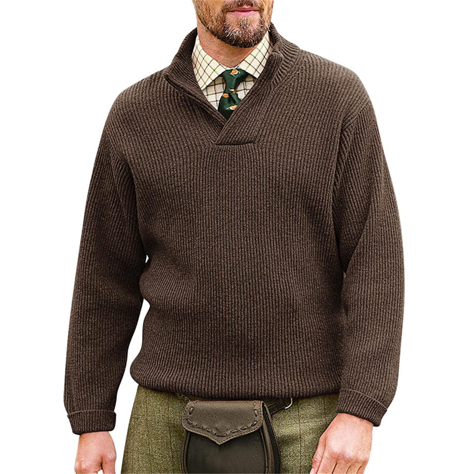 Maglione da Uomo a Collo Alto in Tinta Unita a Collo Alto a Maniche Lunghe Maglieria da Uomo a Collo Alto in Tinta Unita alla Moda