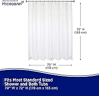 Vista 8 de Kenney – Microban PEVA Shower Curtain Liner, Waterproof Medium-Weight Design with Rust-Resistant Metal Grommets & Weighted Magnetic Hem, 8 Gauge