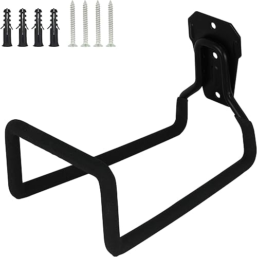 Miniatura 7 de PHYEX Paquete de 2 soportes de manguera montados en la pared, colgador de manguera de agua de jardín, soporte de manguera resistente para