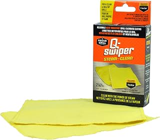 Q-Swiper Steam Clean Grill Cleaning Cloths 2 Pack | Bristle Free Cleaning | Made with 100% Kevlar Fibers | Use with Q-Swiper Grill Brush (Sold Separately)