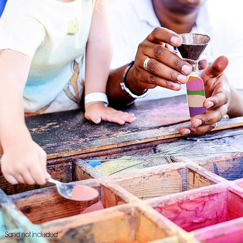 Miniatura 5 de ArtCreativity Botellas de plástico de arena con corchos, paquete de 24 recipientes transparentes de 2 onzas para arte de arena, mensaje en una