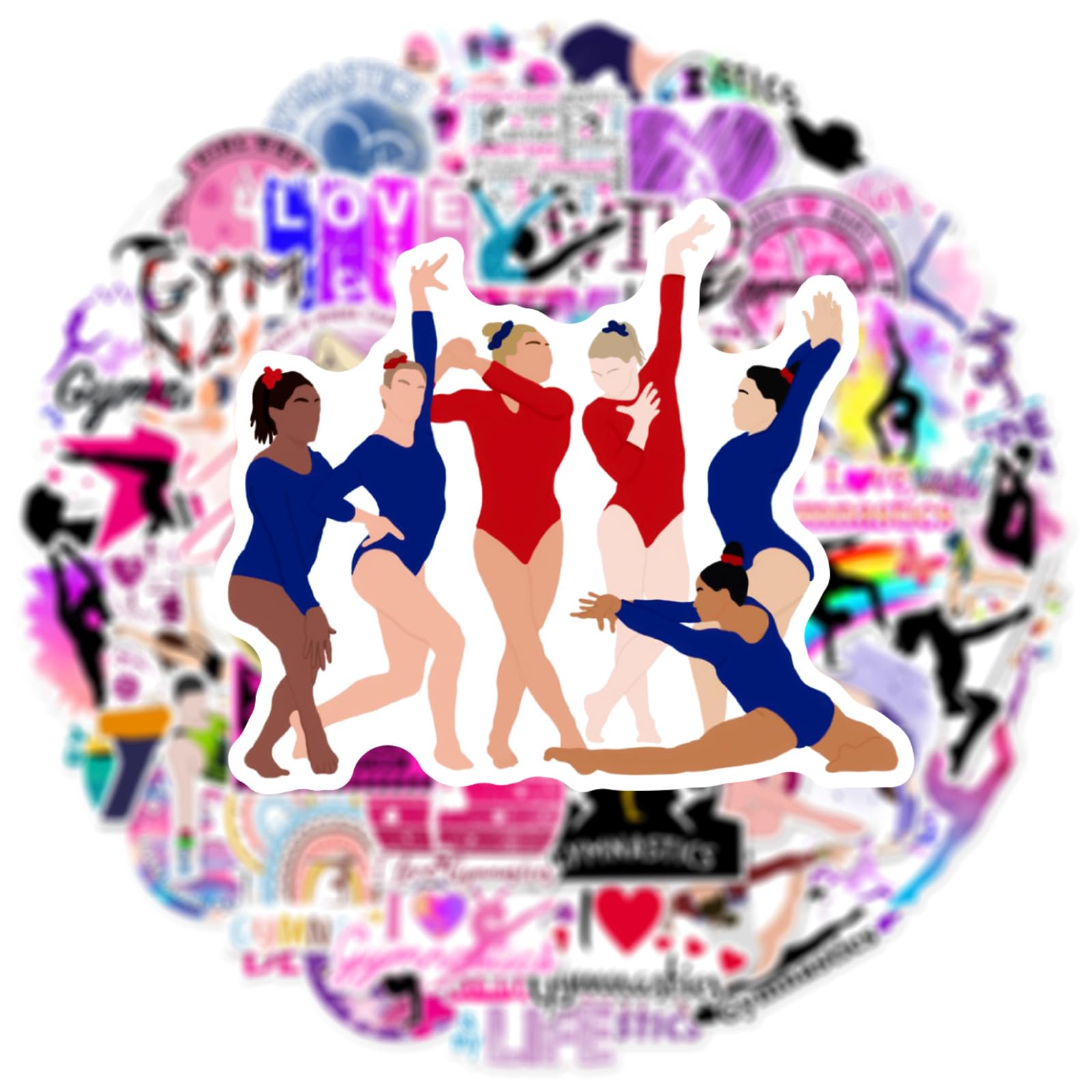 Gymnastics Stickers 50PCS for Water Bottle Laptop Guitar Luggage Cup Computer Scrapbook Skateboard Helmet Car Bumper,Gymnastic Aesthetic Waterproof Decals for Teens Girls Boys Kids Adults - Image 3
