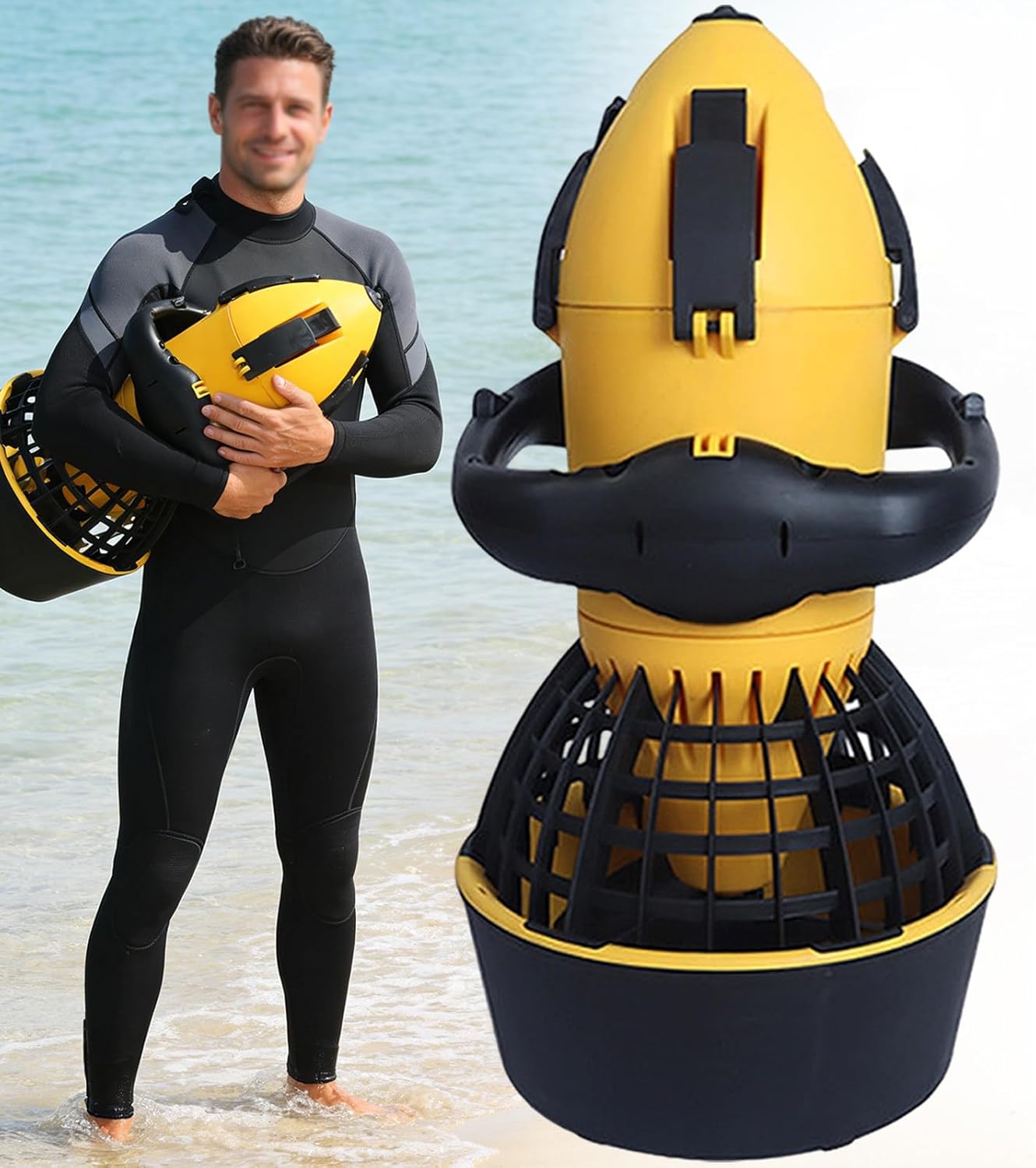 Underwater Propeller Scooter – 500W Electric Diving Booster, Brushless Motor, Lightweight & Portable, for Scuba Diving, Snorkeling, Underwater Photography, Pool Games & Lakeside Fun