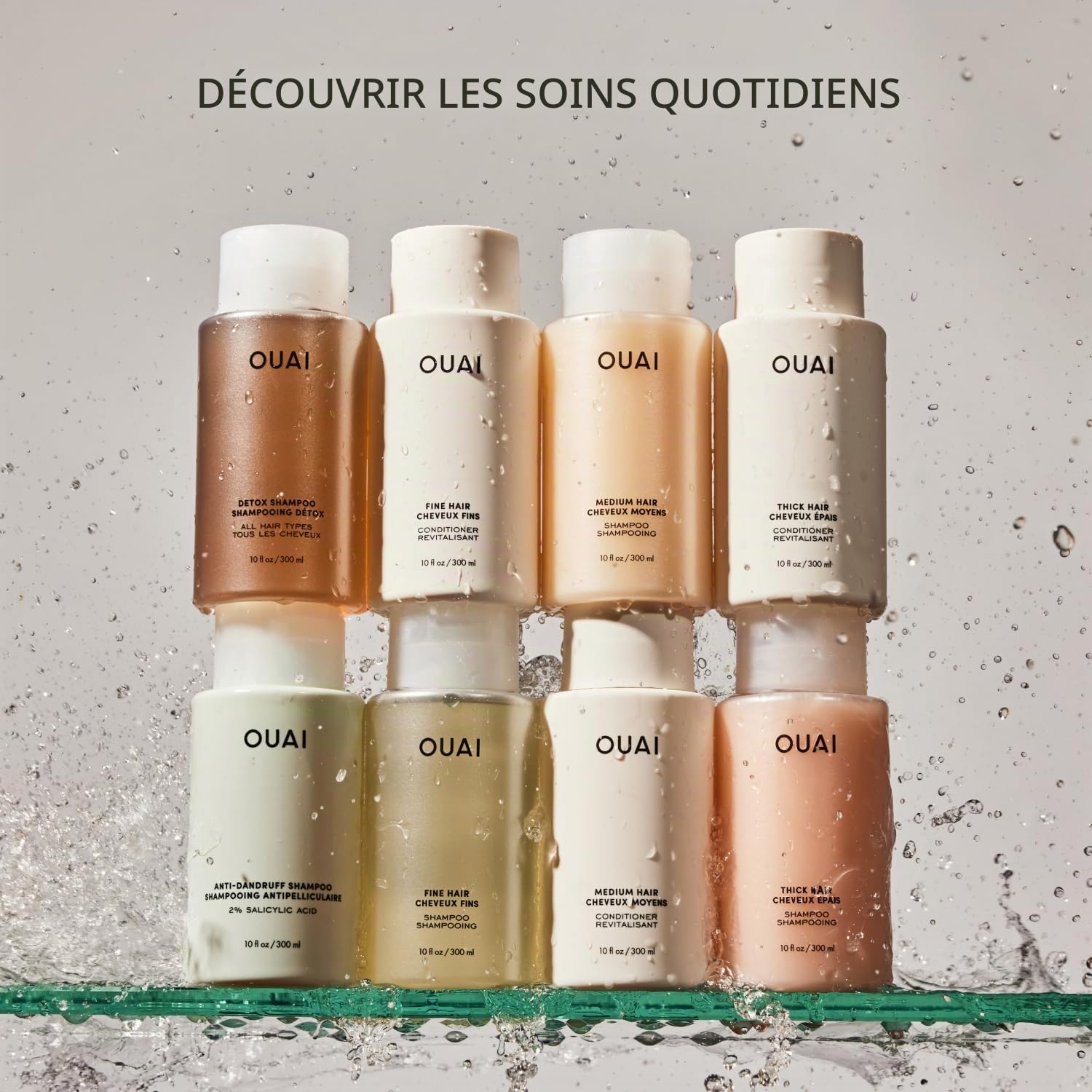 OUAI Recharge de Shampooing Fin – Shampooing Volumisant avec Kératine Renforcante, Biotine et Huile de Graines de Chia pour Cheveux Fins – Apporte un Volume Léger – Soins Capillaires Sans Parabène