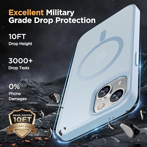 Miniatura 353 de Miracase - Funda magnética para iPhone 13 de 6.1 pulgadas (compatible con MagSafe) (con 2 protectores de pantalla), protección de grado militar