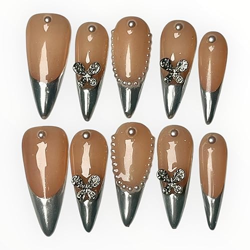 Long Stiletto Press-On Nails – Luxury 3D Acrylic Nail Designs
