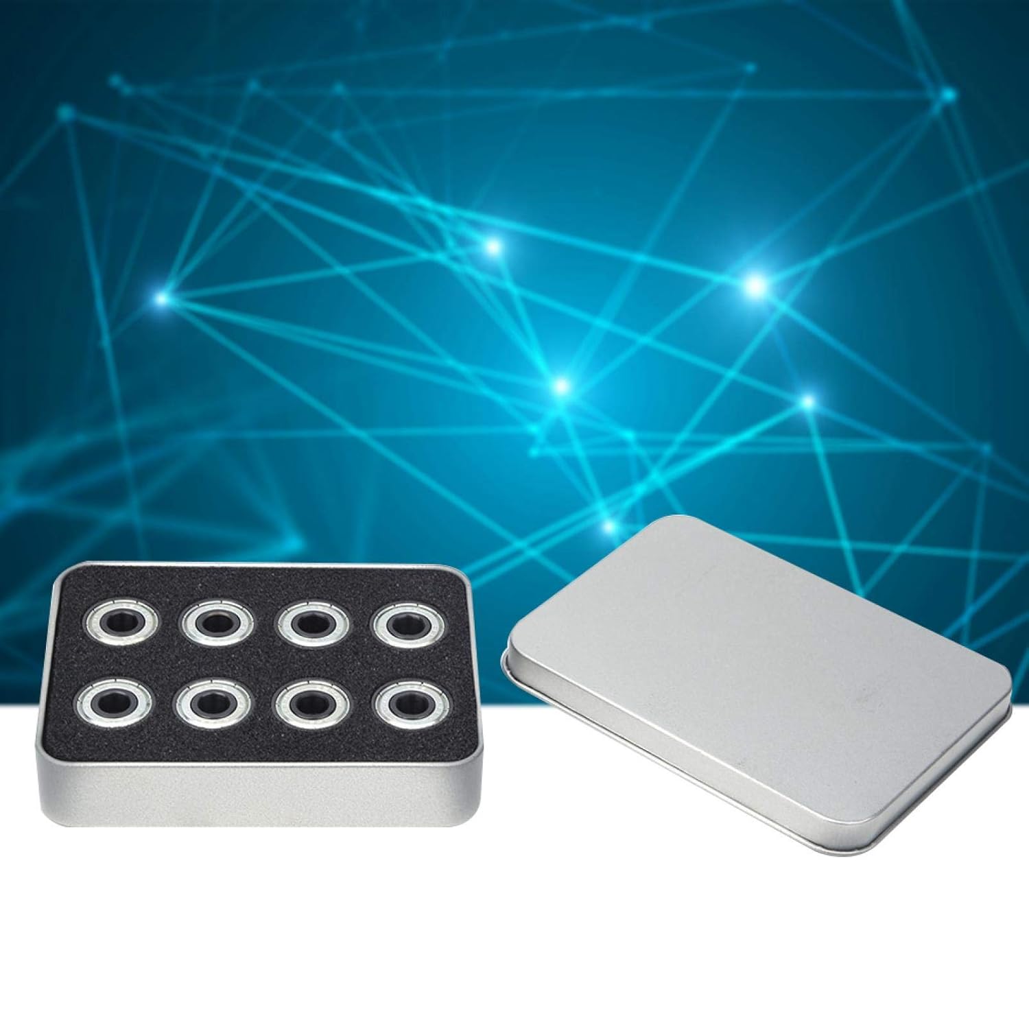 16pcs Ceramic SPEED-11 High Speed Black Ceramic Flat Bearing with Iron Box for Roller Skates