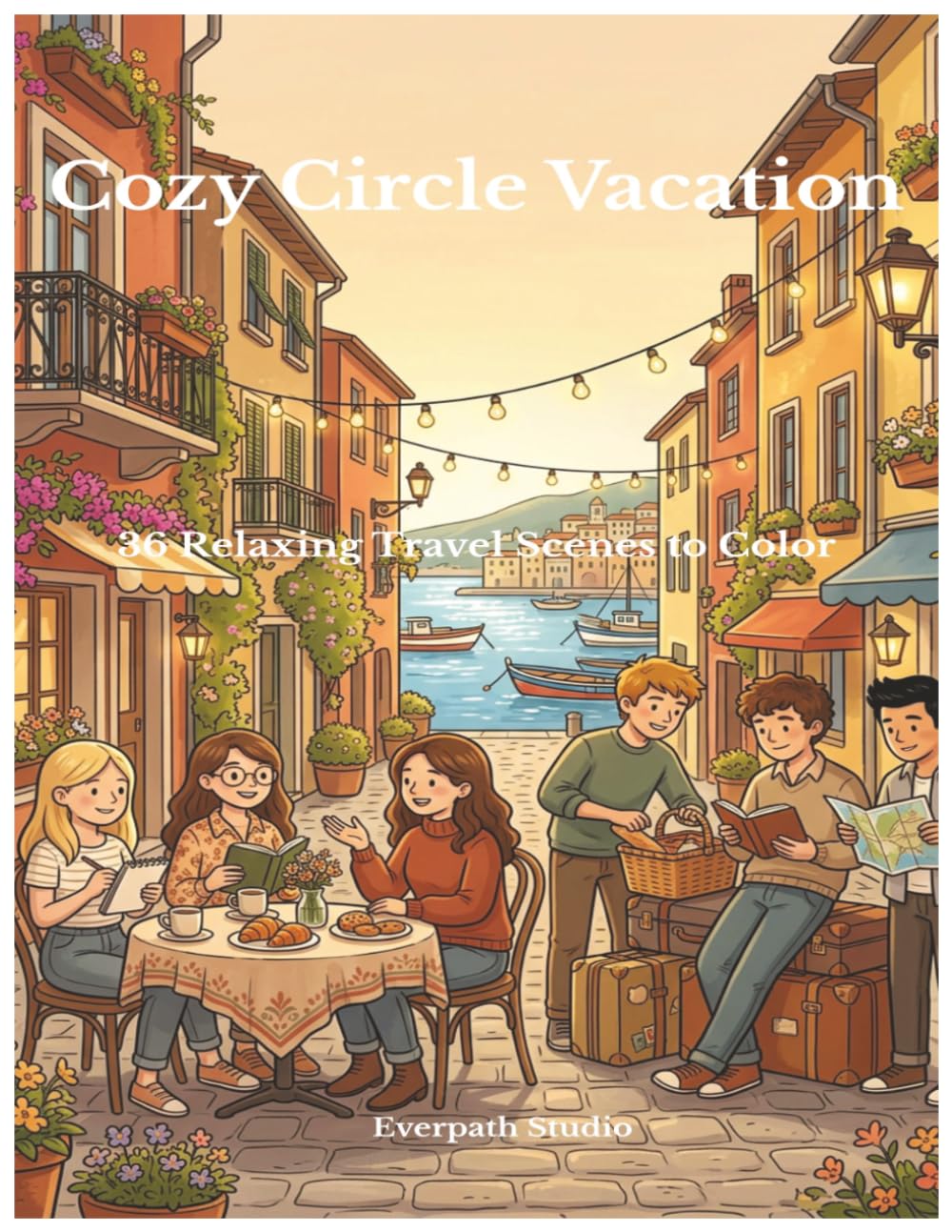 Cozy Circle Vacation: 36 Relaxing Travel Scenes to Color (Cozy Circle Coloring Series)