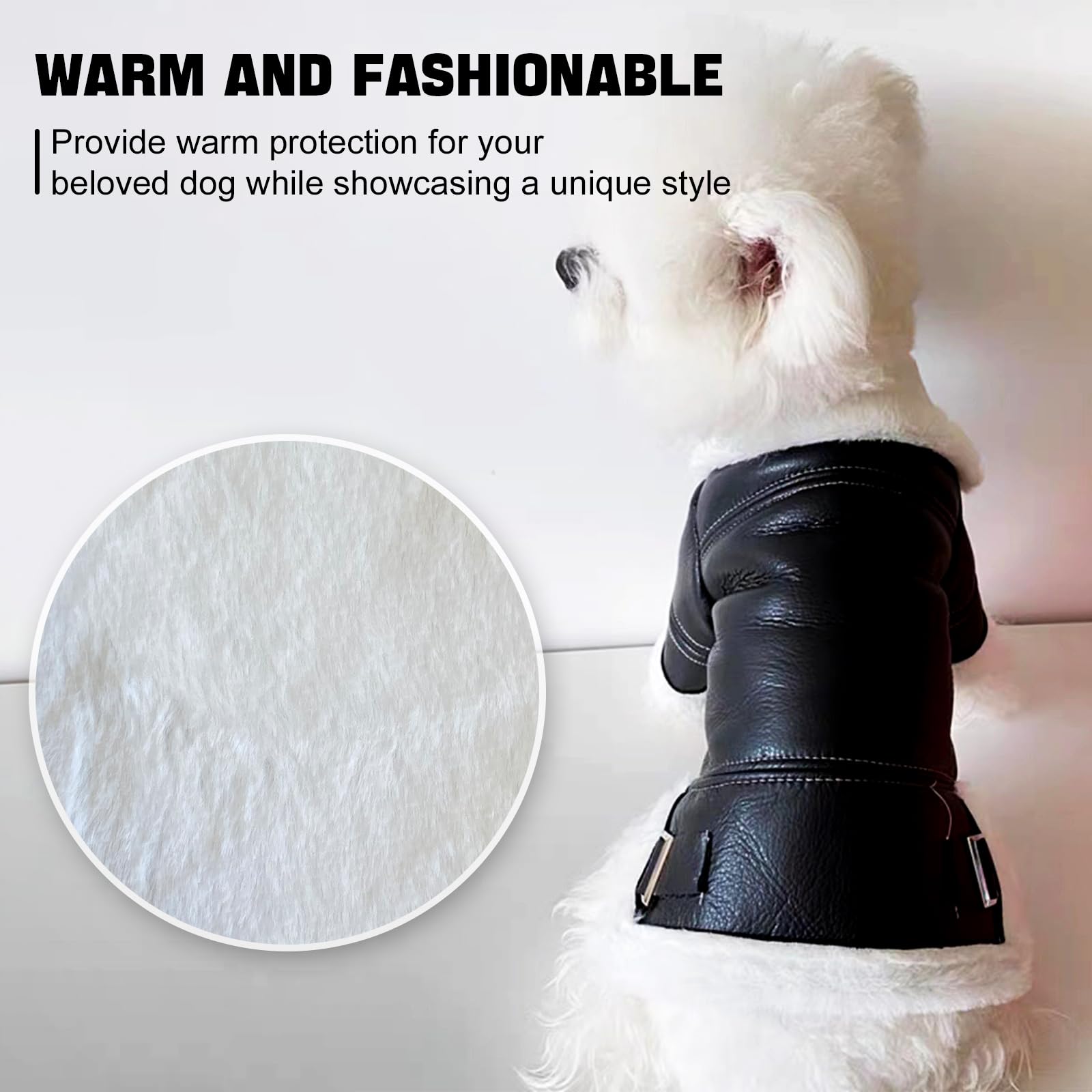 Gilet invernale per cani, giacca in pelle per cani, caldo, antivento, per cani di taglia piccola e media (XL)