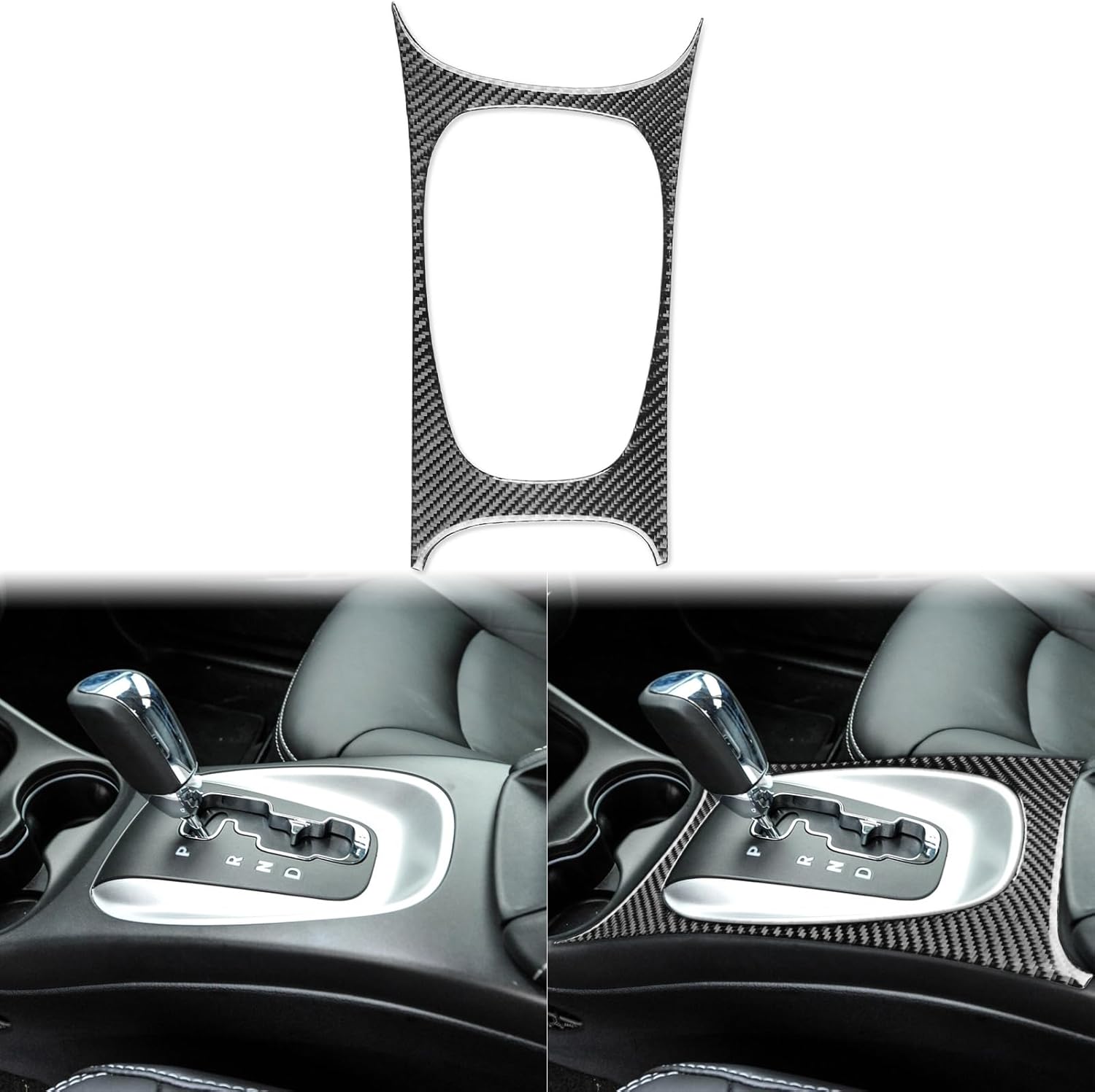 Real Carbon Fiber Center Console Gear Shift Surround Frame Cover Interior Trim Sticker Accessories Cover Compatible with Dodge Journey 2011 2012 2013 2014 2015 2016 2017 Black