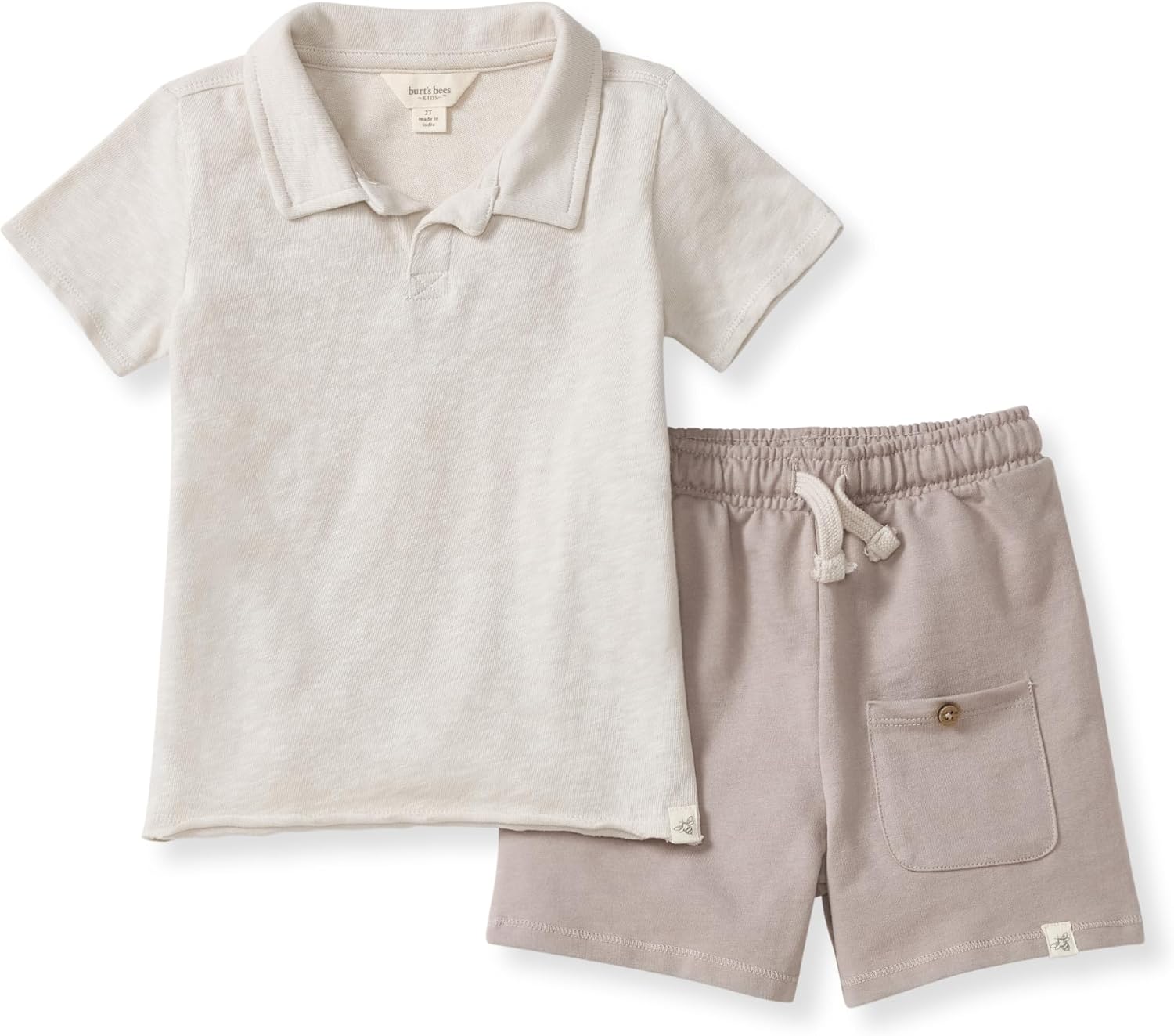 Burt's Bees Baby baby-boys Shirt and Shorts Set, Top & Bottom Outfit Bundle, 100% Organic Cotton