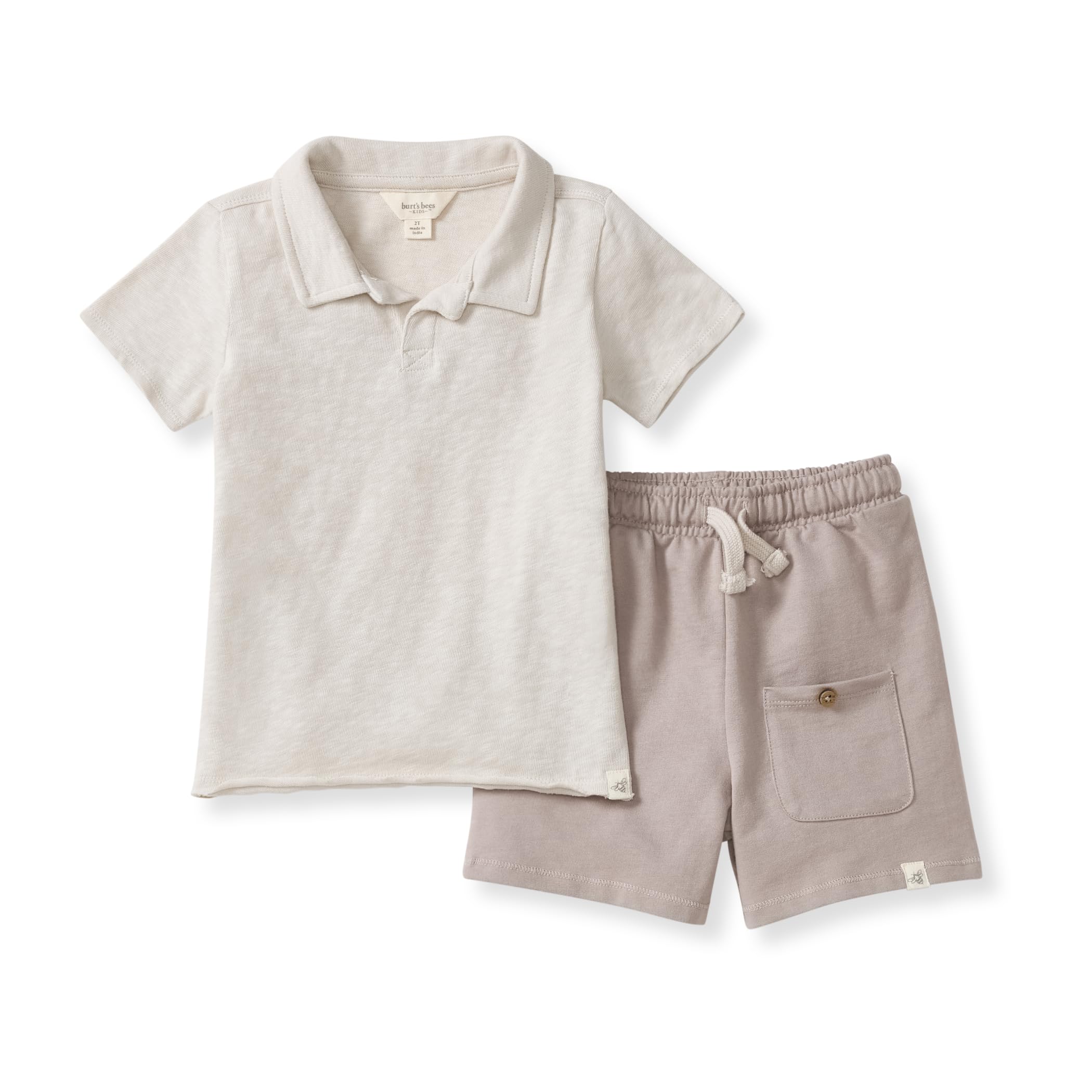 Burts Bees Baby Baby Boys Shirt and Shorts Set Top Bottom Outfit Bundle 100 Organic Cotton