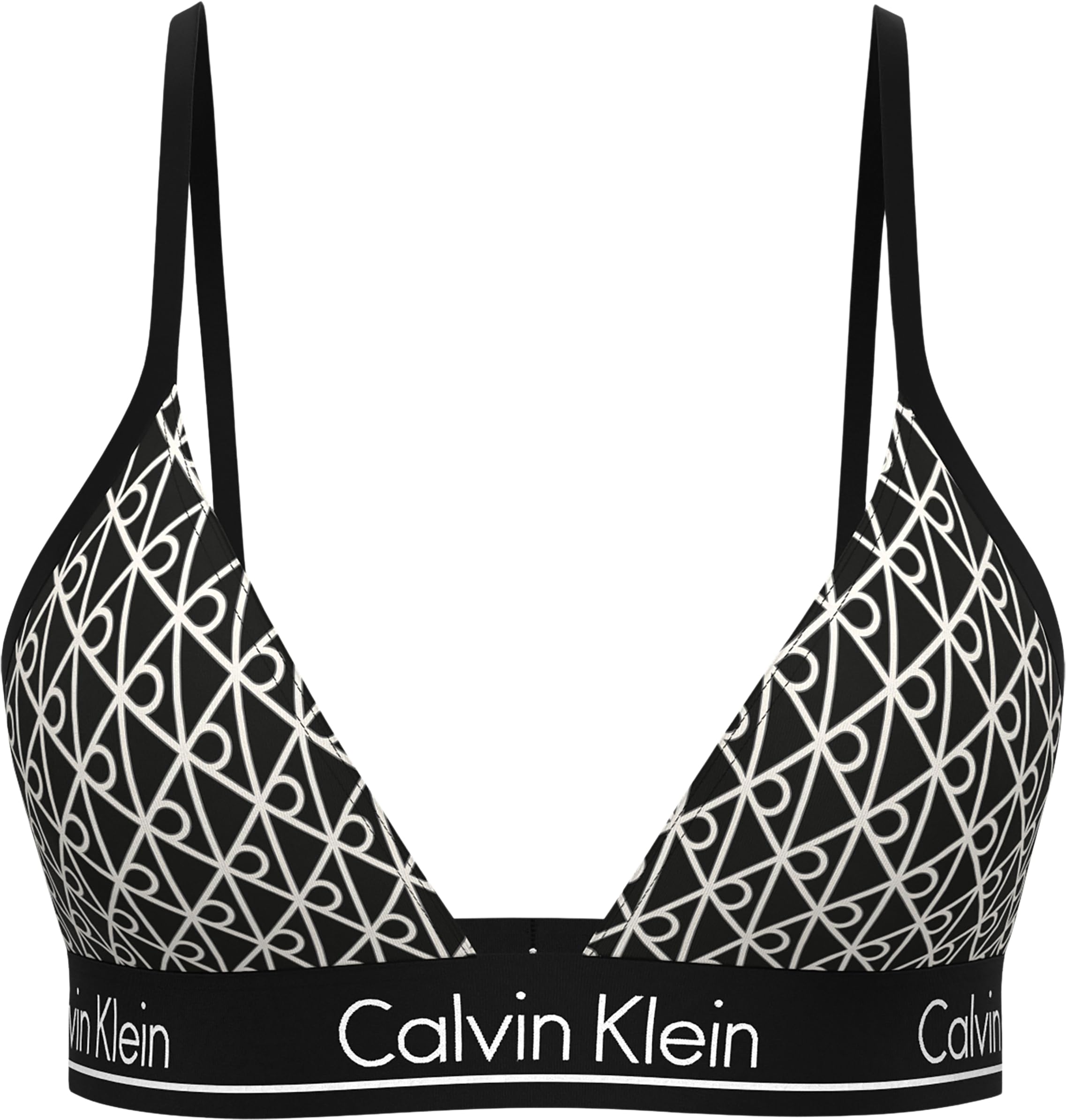 Calvin Klein Damskie trójkątne koszulki kąpielowe LV00Q61208, czarne (20242 Icon bawełniany emblemat + czarny), XS