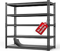 Vista 11 de Estantería de garaje resistente de 3000 libras – Estantería sin pernos de 5 niveles para garaje, estante de almacenamiento de garaje sin hundimiento
