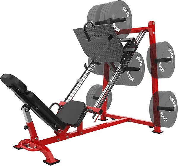 Leg Press Machine, Professional Adjustable Leg Press Machine for Home Gym with Calf Block, Squat Machine with Barbell Plate Storages, Heavy Duty Workout Equipment for Full Lower Body Workout