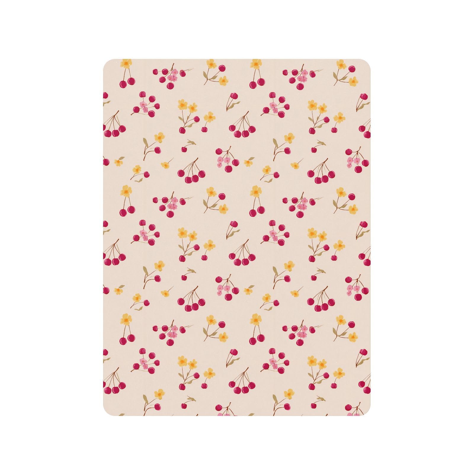 Sábanas para cuna de bebé de algodón con diseño de dibujos animados Sundown Cherry Ivory para bebé, suave y elástica, para decoración de guardería, 1 paquete de sabanas para cuna