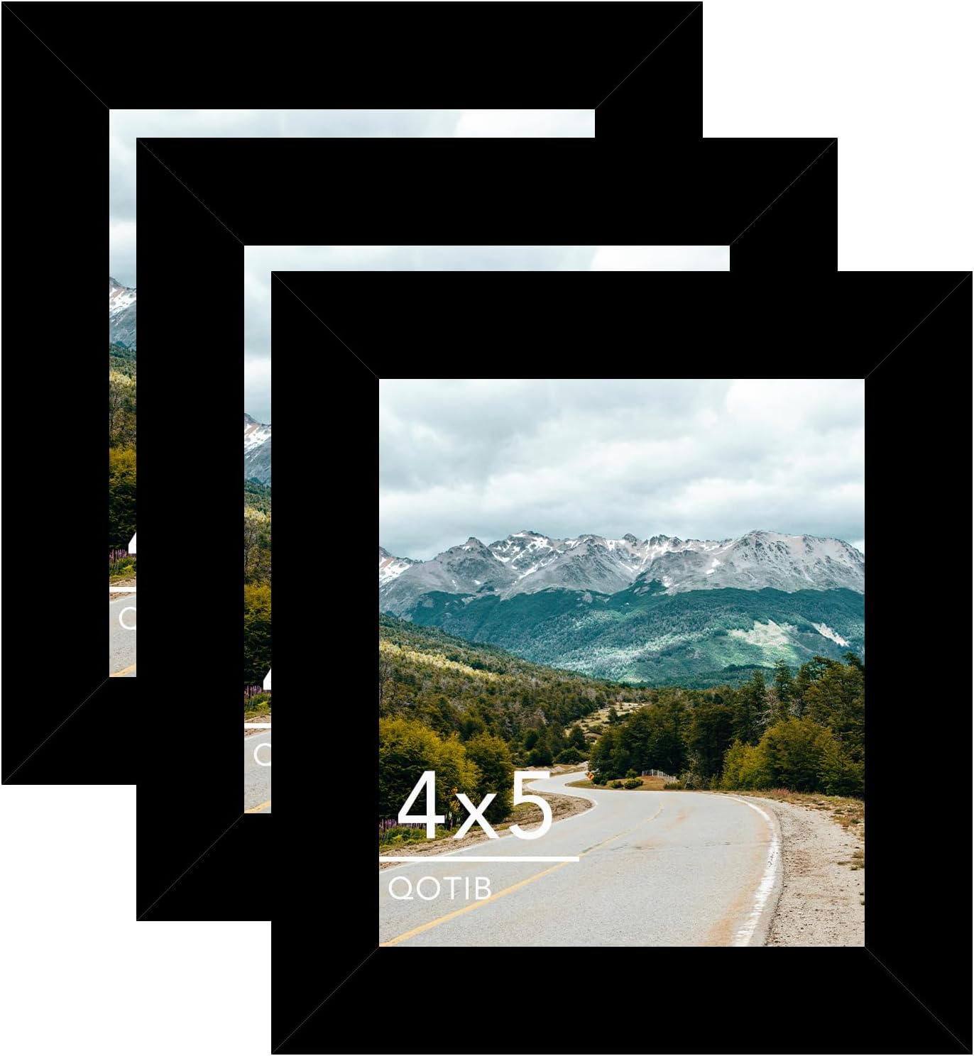 4x5 Picture Frame Black for Wall Hanging or Tabletop, Wood 4 x 5 Frame Photo Frame for Wall Horizontally or Vertically, Black, 3 Pack 3 4x5 inch