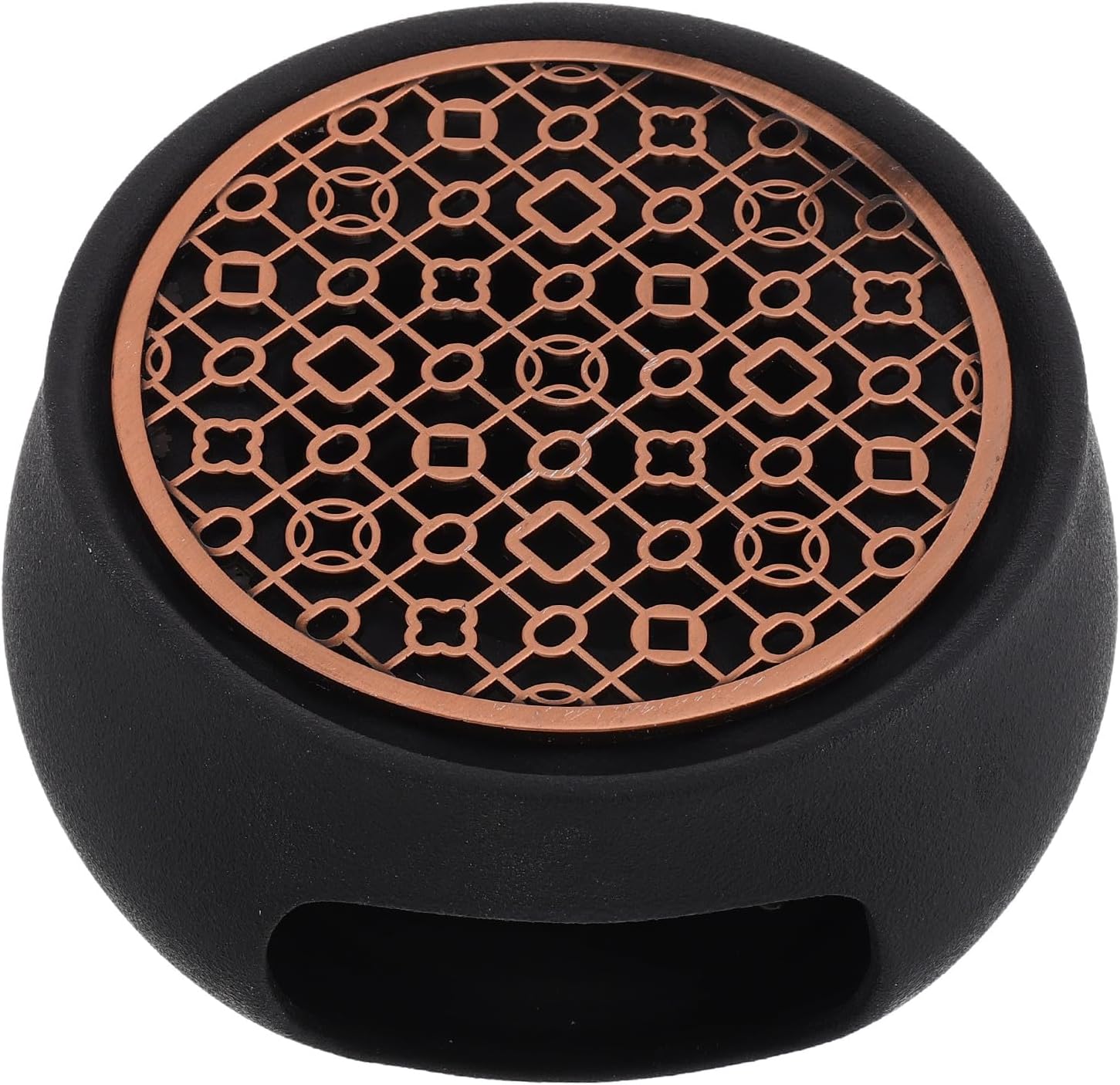 VICASKY Ceramic Tea Warmer Stove with Alloy Base Vintage Teapot Heater Tea Light Heating Base for Home Use Traditional Dark Zen Style
