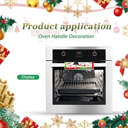 Miniatura 3 de 4 fundas navideñas para manijas de refrigerador e imanes de refrigerador de muñeco de nieve, cubiertas de manija de puerta de nevera, calcomanías