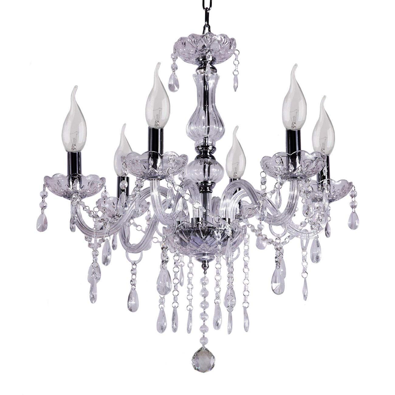 Plafonnier 6 lumières de prestige style bougies suspendus en métal - 8
