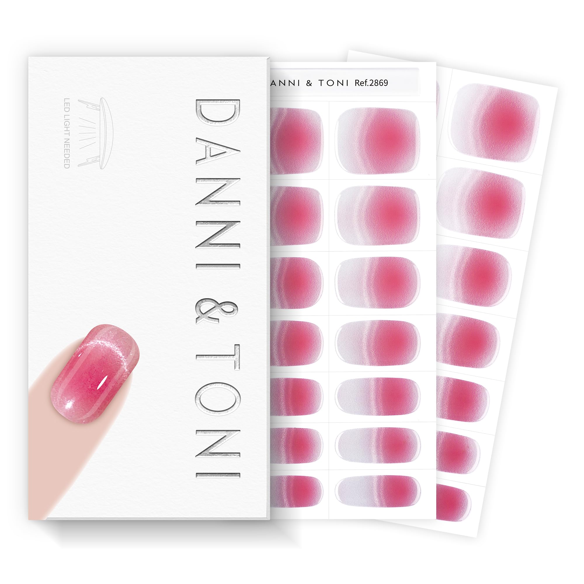 Autocollants en gel semi-durci Blush Mirage avec lampe UV LED pour manucure maison imperméable