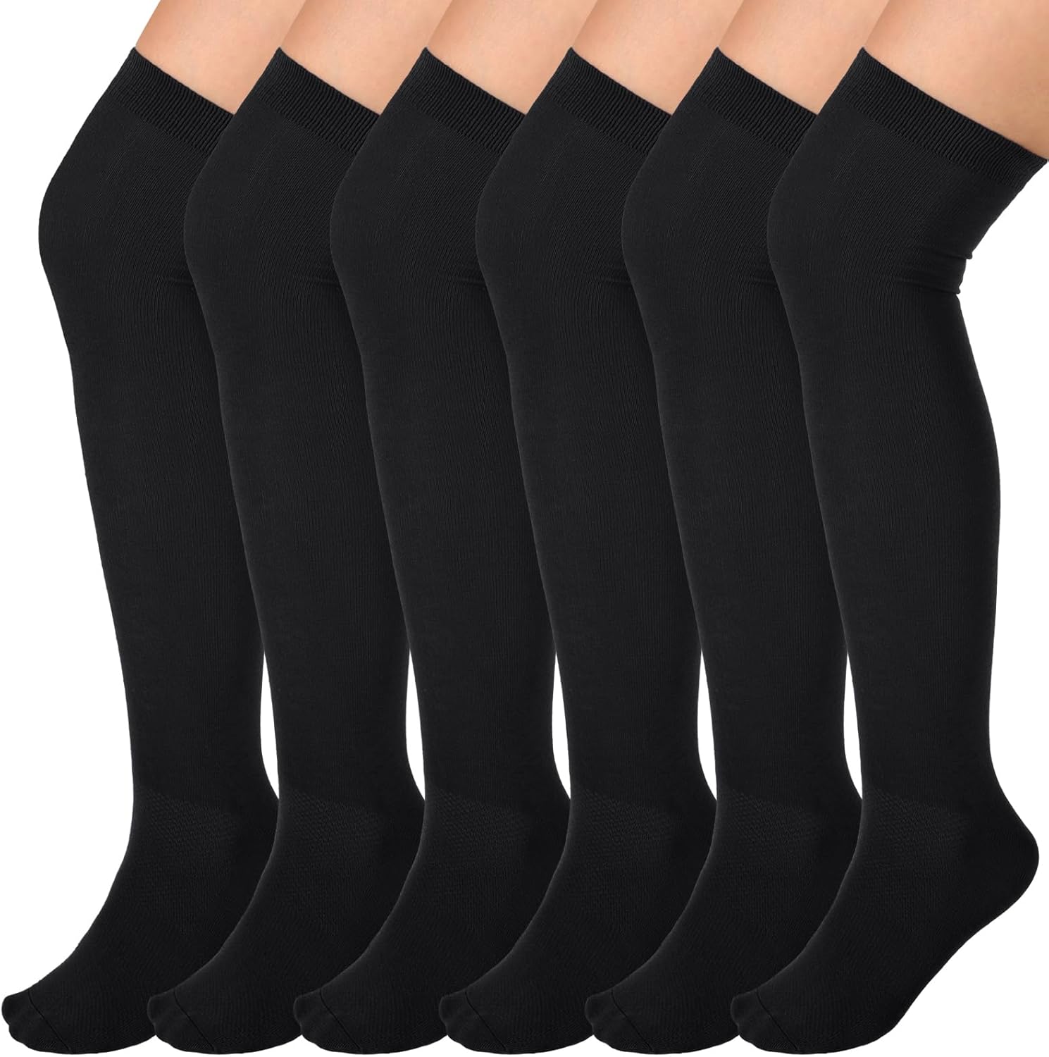 Hicarer 6 Pairs High Baseball Socks over Knee Football Softball Sock Youth Combo Long Sport Men Tube Socks Women - Image 5