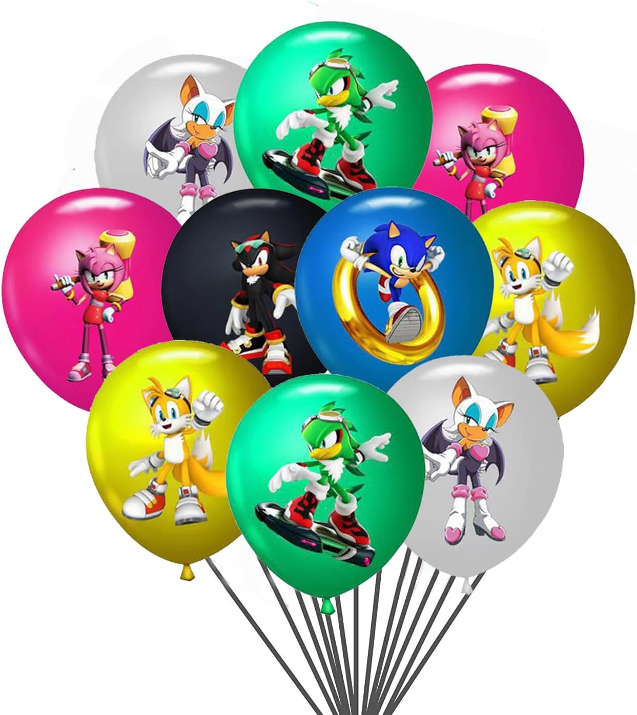 Sovanna 18Pcs Sonic Balloons Birthday Party Decorations Latex For Kids Boys Girls Decoration