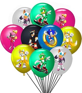 18Pcs Sonic Balloons Sonic Birthday Party Decorations Sonic Latex Party Balloons Birthday Party Decoration