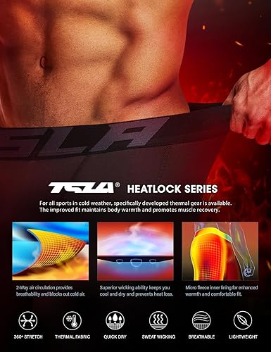 Miniatura 4 de TSLA - Paquete de 1 o 2 pantalones térmicos de compresión para hombre leggings deportivos y mallas para correr pantalones para usar como primera