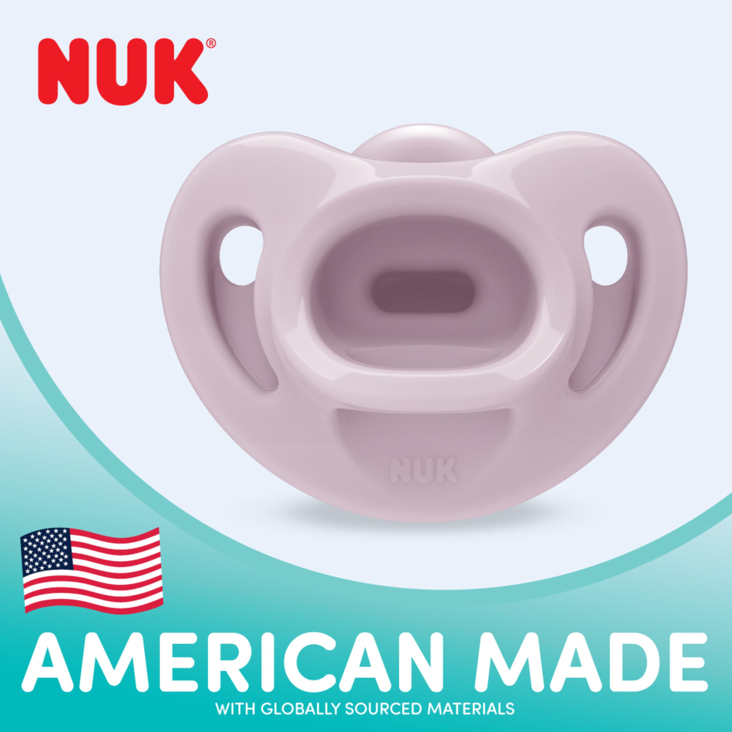 NUK 100% Silicone Comfy Orthodontic Pacifiers, 0-6 Months, Blue Fashion, Timeless Collection, 5 Count - 3