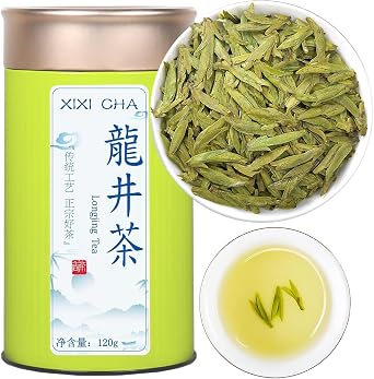 XIXICHA Dragonwell Tea, Special Grade, Dragonwell Tea, New Tea, Meibou Green Tea, Meiji Longwell Tea, Naturally Cultivated, Gift, Green Tea, Chinese Tea, Thick Bean Scent, One of the Best Chinese Tea, 4.2 oz 120 g