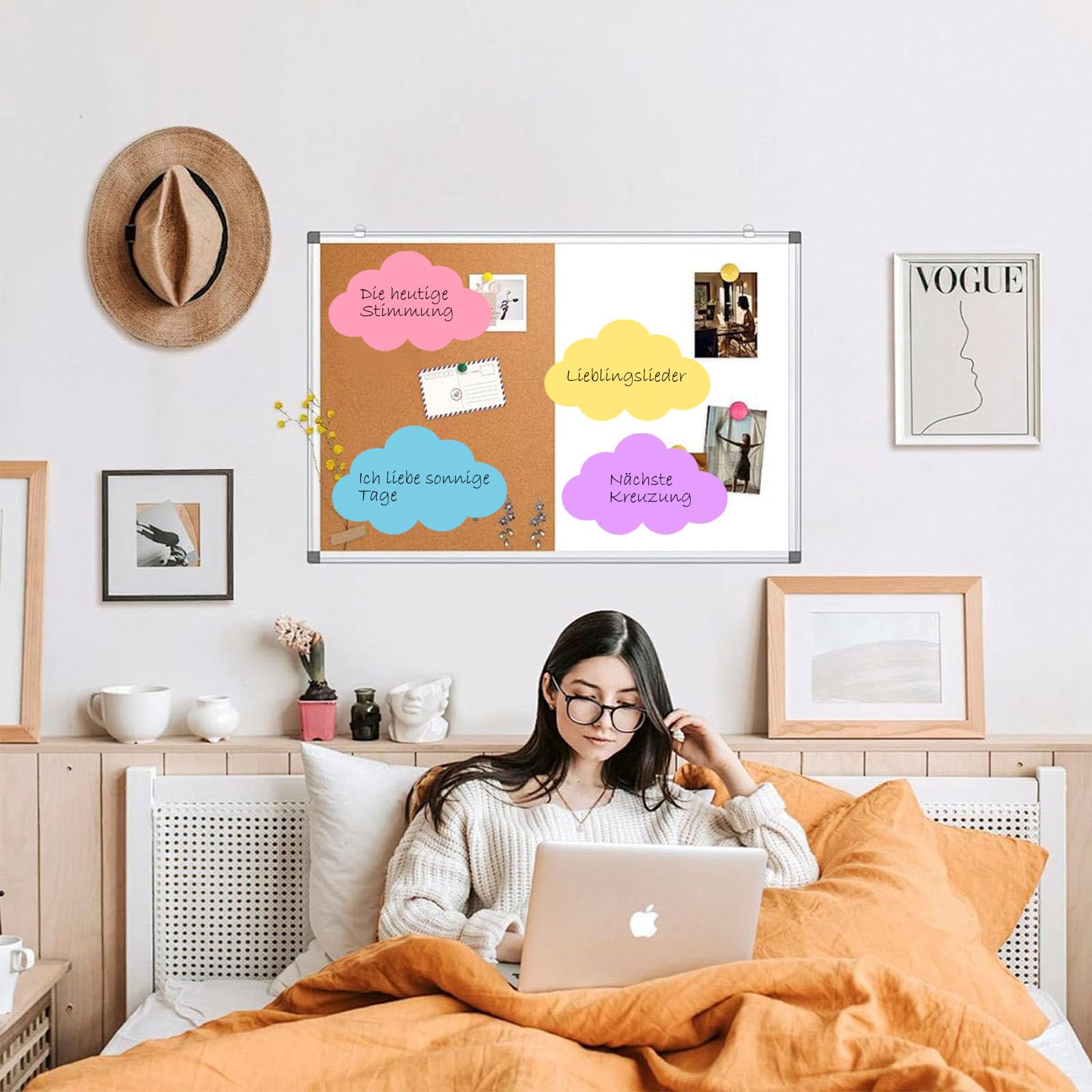 EUDUQ 100 stuks moderatiekaarten, 180 g, extra dik, 10 kleuren, indexkaarten, groot, blanco leerkaarten, moderatiekoffer, flipchart, papier back to school met 100 zelfklevende klittenband (wolken EUDUQ 100 stuks moderatiekaarten, 180 g, extra dik, 10 kleuren, indexkaarten, groot, blanco leerkaarten, moderatiekoffer, flipchart, papier back to school met 100 zelfklevende klittenband (wolken