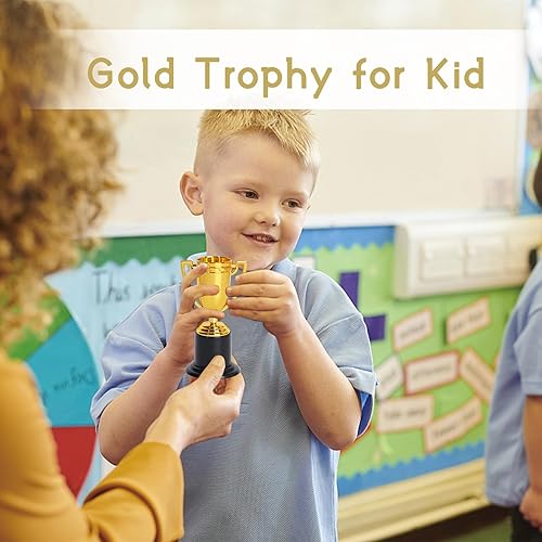 Miniatura 7 de ZZYFGH Mini copa de trofeo de oro para niños y adultos, trofeos de plástico de 4 pulgadas para deportes, recuerdos de fiesta, torneos, competiciones
