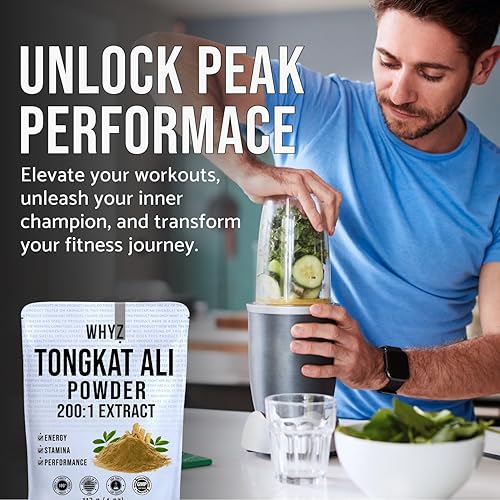 Miniatura 6 de WHYZ Polvo Tongkat Ali de 3.99 oz, extracto puro de Longjack 200:1 Eurycoma Longifolia Suplemento en polvo para un mayor rendimiento físico y